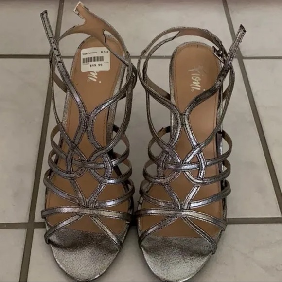 Silver Lia open toe heels, by Fioni - Picture 2 of 4